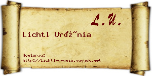 Lichtl Uránia névjegykártya